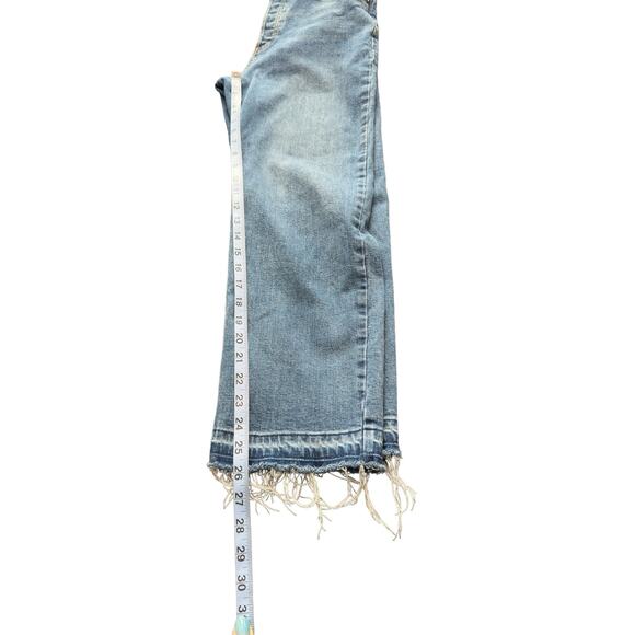 We the Free Jeans Curvy Button Fly Distressed Hem Straight Leg Denim Size 28 - Picture 10 of 11